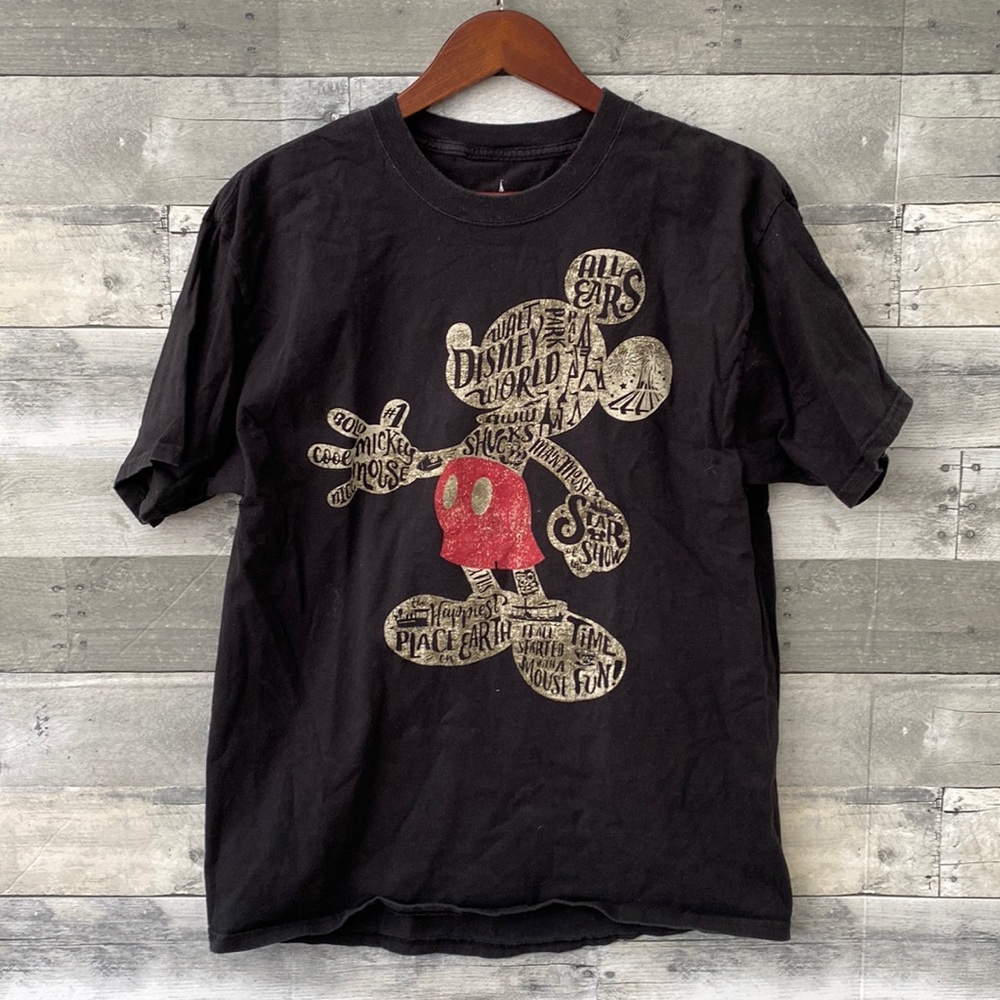 DISNEY PARKS MICKEY MOUSE SHORT SLEEVE T-SHIRT BLACK WOMEN’S LARGE
